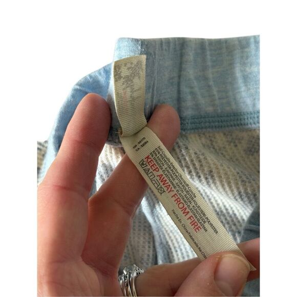 Free People Chill Evening Fairisle Pajamas Pants size S Cream Blue - Picture 8 of 8